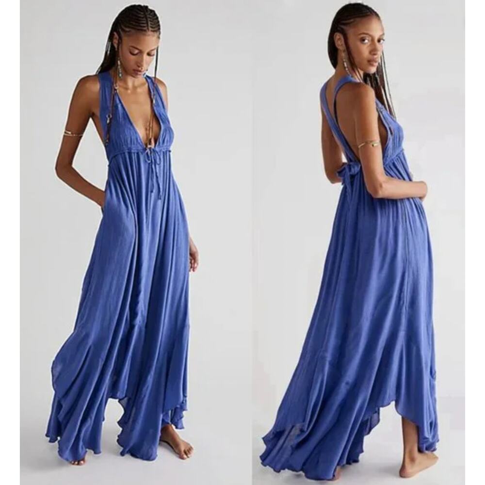 Free People free-est blue flowy maxi dress